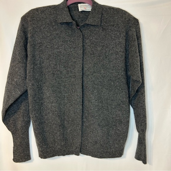 Autograph American Clothing Vintage Lambswool Rabbit Hair Grey‎ Cardigan Sz Med - Picture 1 of 8